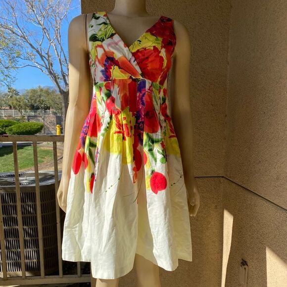 Y2K Eliza F Floral Garden Tea Party Dress - Multicolor - Picture 3 of 10